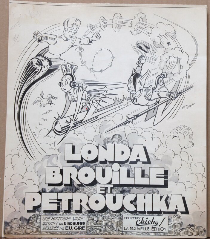 Eugène Gire, Brauner, Londa Brouille et Petrouchka - 1945 - Histoire complète !! - Original Illustration