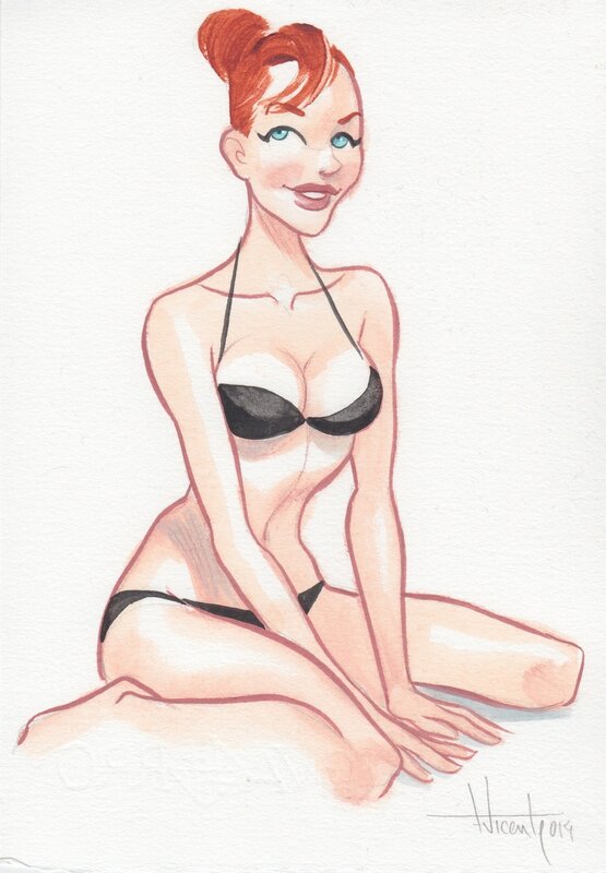 Pin-Up by Fernando Vicente - Original Illustration