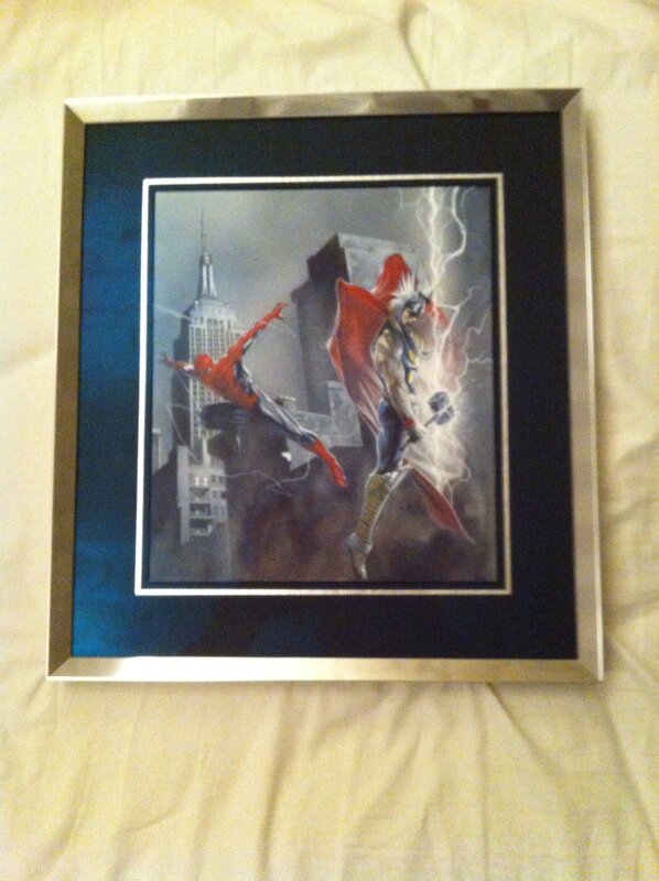Spiderman and Thor by Gabriele Dell'Otto - Original Illustration