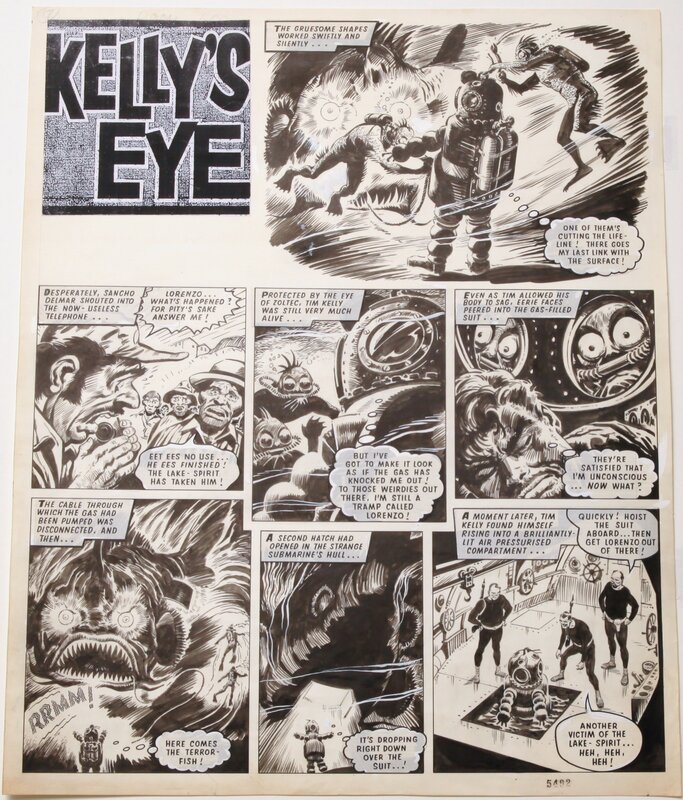 Francisco Solano Lopez, Tom Tully, Kelly EYES - Valiant 6 Août 1966 - Planche originale