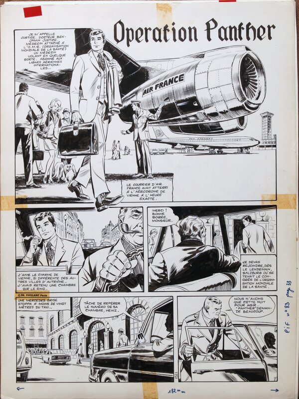 Carlo Marcello, Jean Ollivier, Docteur Justice - Opération Panther !! TROISIEME HISTOIRE 1970 20 PAGES - Planche originale