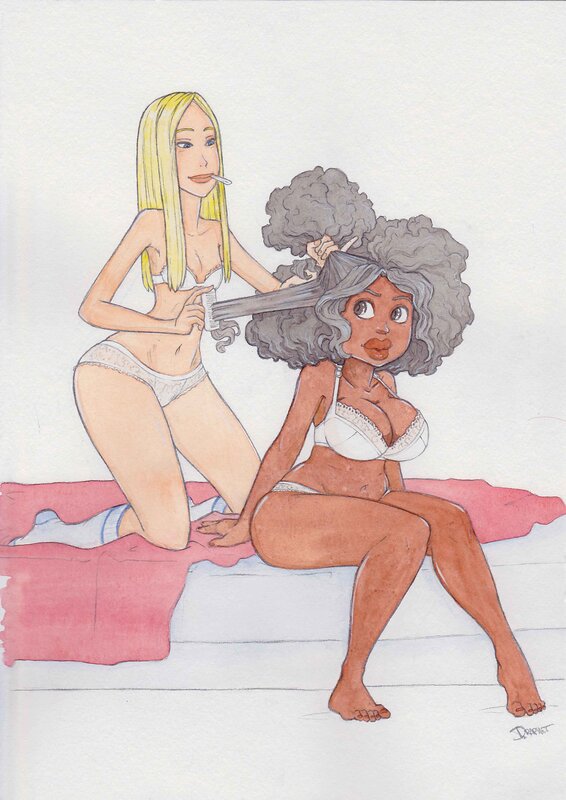 Kim et Nora par David Raphet - Illustration originale