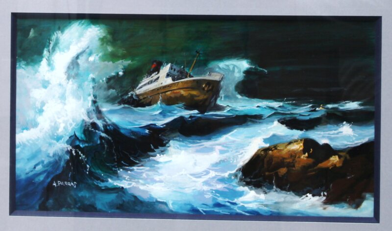 Antonio Parras, Bateau dans la tempête - illustration AMI COOP - Original Illustration