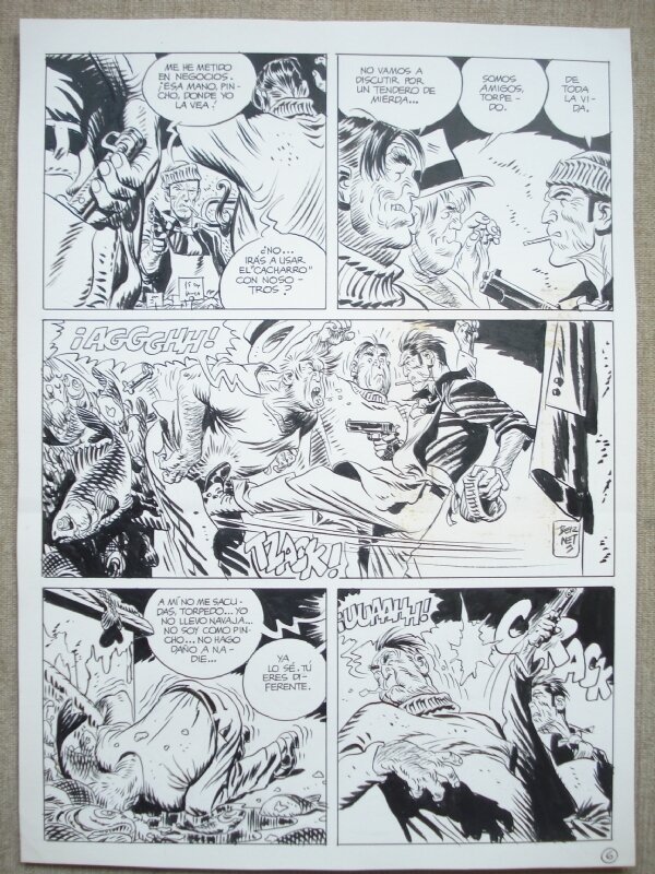 Jordi Bernet, Torpedo, ''La femme du poissonnier'', pl.6 - Planche originale