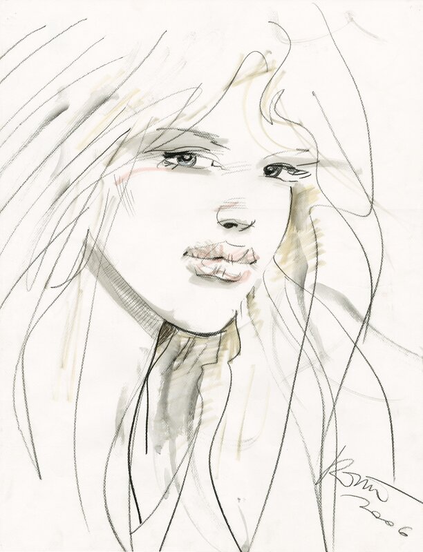 Portrait de femme by Grzegorz Rosinski - Original Illustration