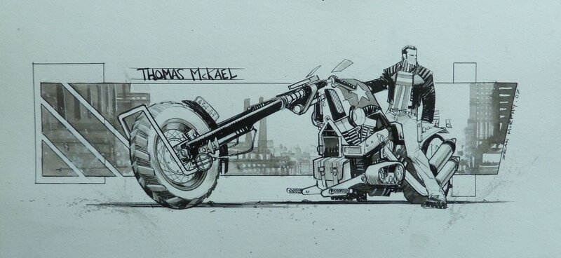 Punk Rock Jesus - Thomas Motorcycle - Sean Murphy - Original Illustration
