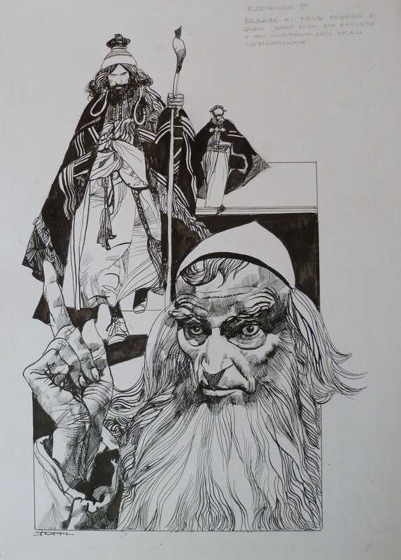 Ezechiel par Sergio Toppi - Illustration originale