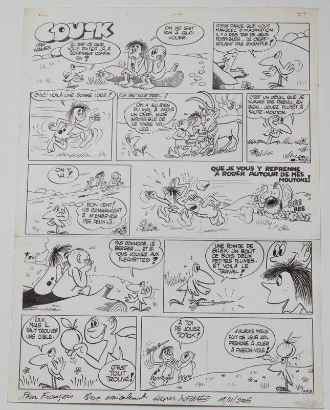 Jacques Kamb, Couik  bon camarade !! - Planche originale