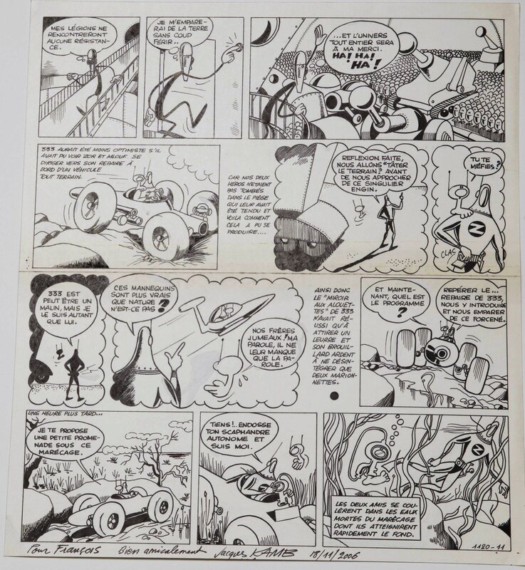 Jacques Kamb, Jean Sanitas, Zor et Mlouf - Station pôle 333 - 1966-  numero vaillant 1180 - Comic Strip
