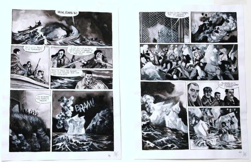 Hugues Micol, David B., Terre DE FEU planches 59 & 60 - Planche originale