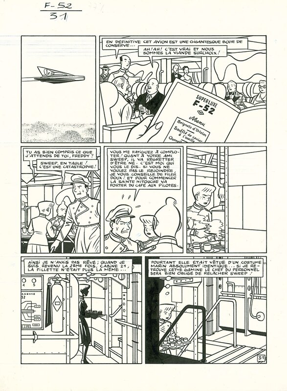 Yves Chaland, Yann, Freddy Lombard / F-52 - Planche originale