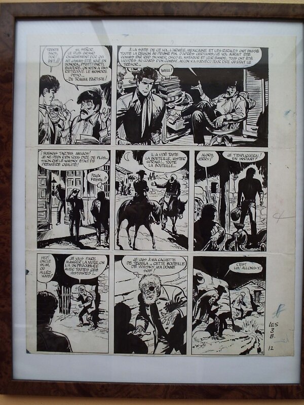 Jijé, Jerry Spring n° 8 « Les trois Barbus de Sonoyta », planche 12, 1958. - Comic Strip