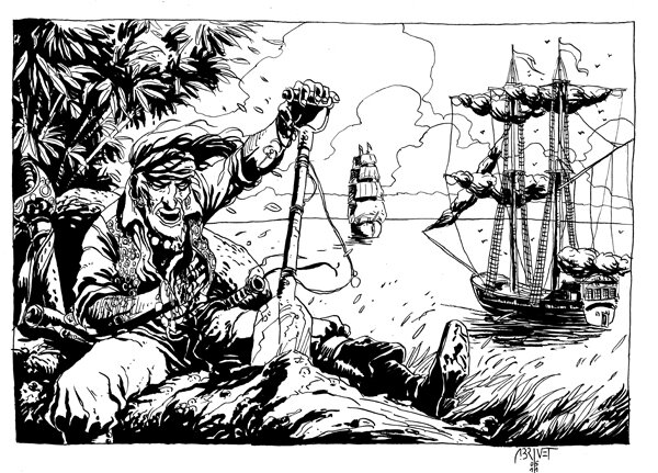 Antoine Brivet, Illustration sur la série Tortuga - Original Illustration