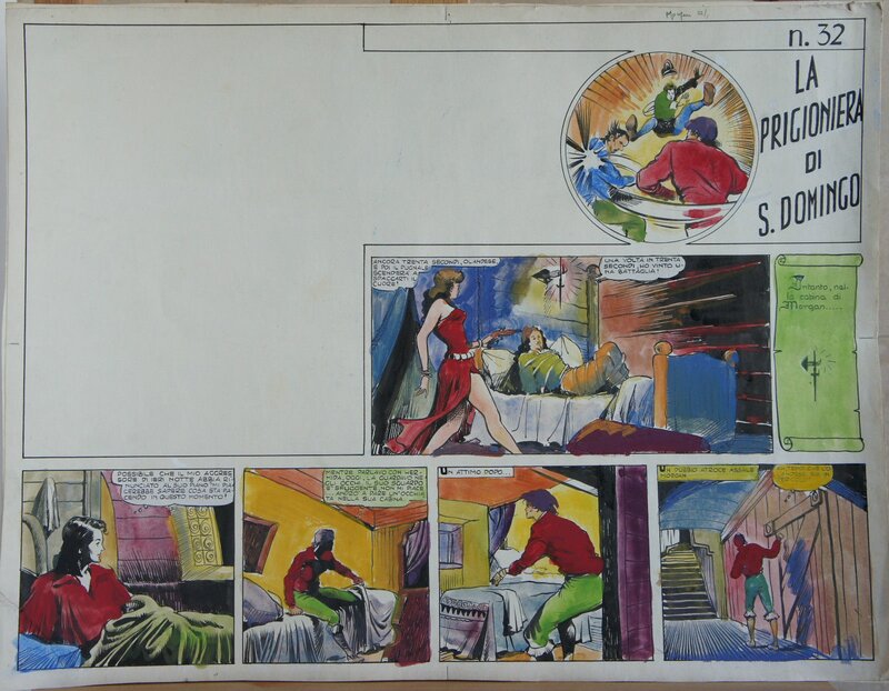 Ferdinando Tacconi, La prigionera di S. Domingo - Couverture de Morgan il corsario n°32, 1948/49 (Editions ARC) - Original Cover