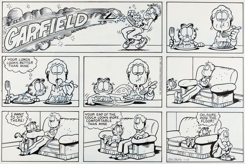 Davis Jim - Garfield - Sunday du 10/11/1991 - Planche originale