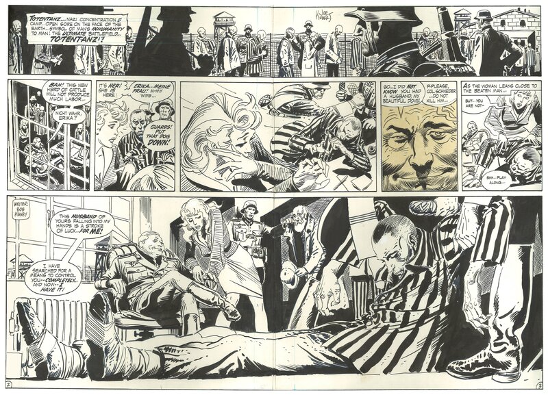 Joe Kubert, Star Spangled War Stories # 158 Double page 2 et 3 . Unknow Soldier . - Planche originale