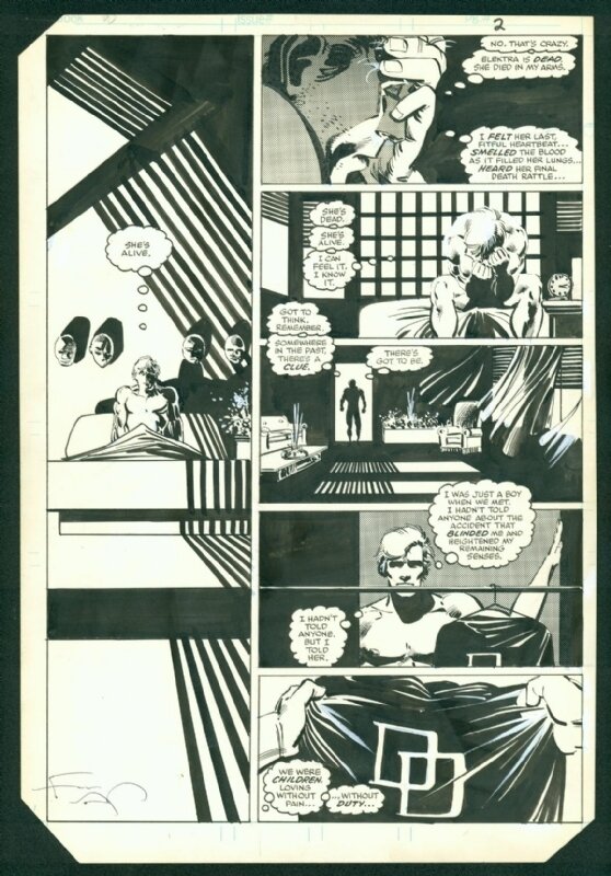 Frank Miller, Klaus Janson, Daredevil 182 page 2 - Planche originale