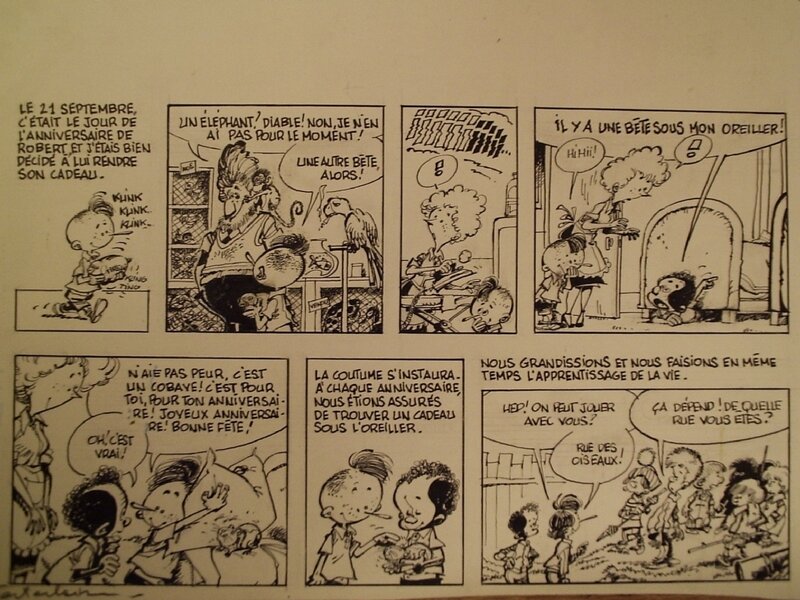 Marc Wasterlain, Le Docteur Poche n° 3, « Karabouilla », planche 3 A, 1977. - Planche originale