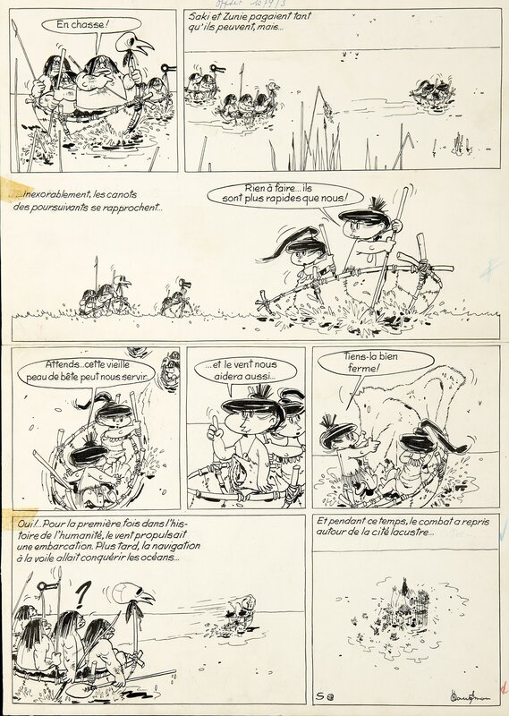 Saki et Zunie par René Hausman - Planche originale