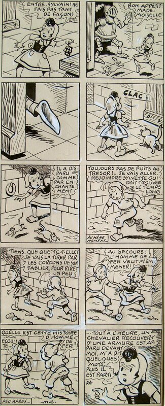 Maurice Cuvillier, Sylvain et Sylvette - Le mystère de Castel-Bobêche - Planche originale