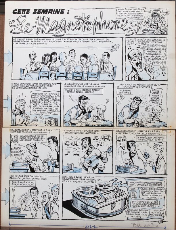 Gotlib, René Goscinny, Les joies du magnétophe !! et oui cela date du siècle dernier !! PAGE 2 - Comic Strip