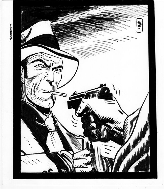 Jordi Bernet, Torpedo, grande illustration - Original Illustration