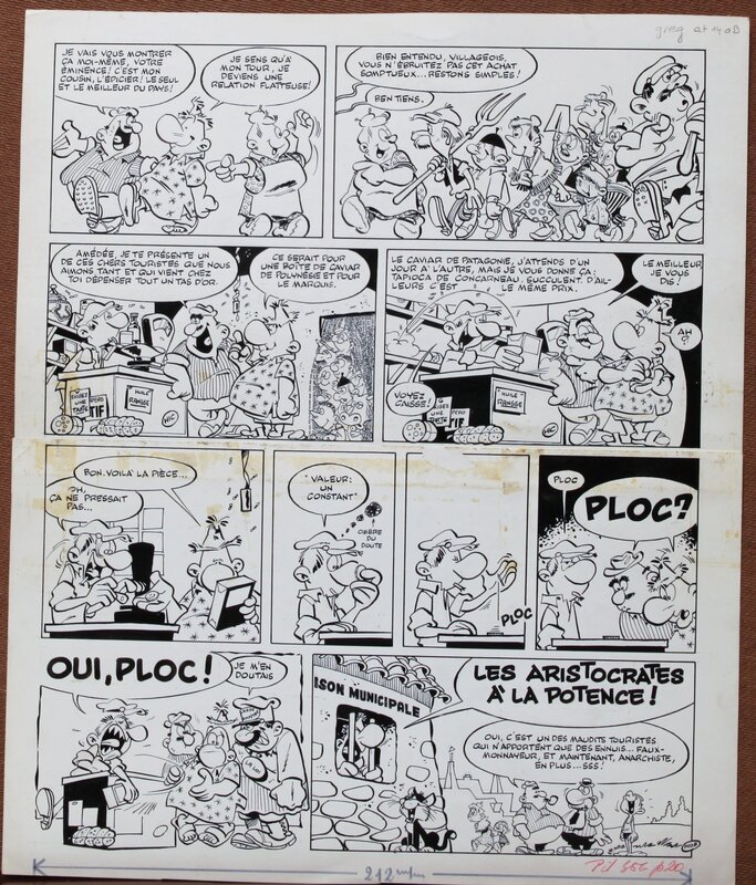 Greg, Ploc ??  Chichille passe par la case prison !! - Planche originale