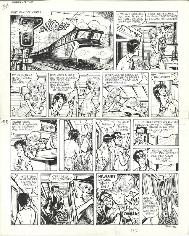 François Walthéry, 1976, Natacha, Le 13ème Apôtre - Planche originale