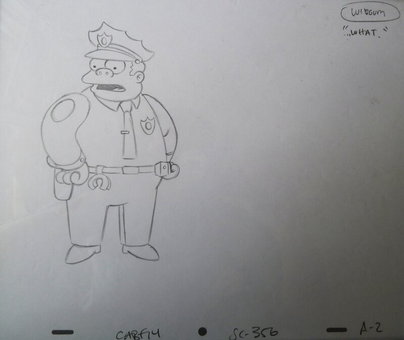 Chef wiggum par Matt Groening - Œuvre originale