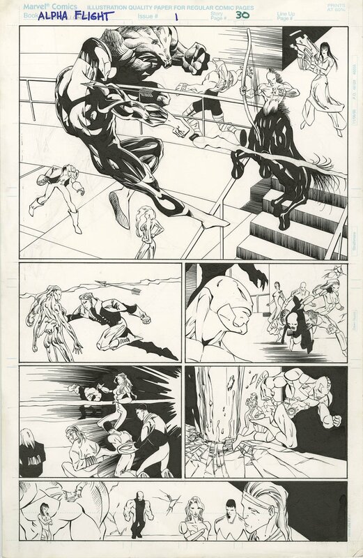 Scott Clark, Chris Carlson, Alpha Flight v2 #1 p30 - Planche originale