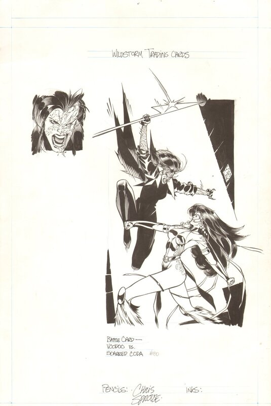 Chris Sprouse, Karl Story, Wildstorm WildC.A.T.s '94 #74: Voodoo vs. Devin - Original Illustration
