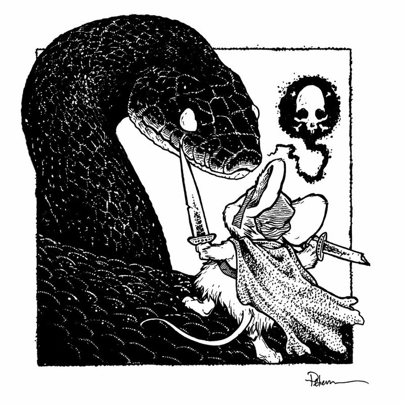 David Petersen, Mouse Guard vs Serpent - Original Illustration