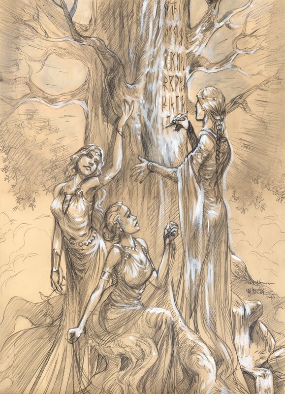 Les Nornes par Gwendal Lemercier - Illustration originale