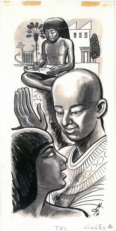 Le Scribe by Noël Gloesner - Original Illustration