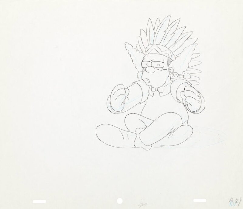 Matt Groening, The Simpsons Krusty The Clown Original Animation Art, 1991 - Original Illustration