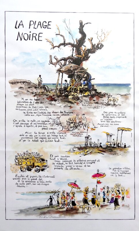 La plage noire par Simon Hureau - Planche originale