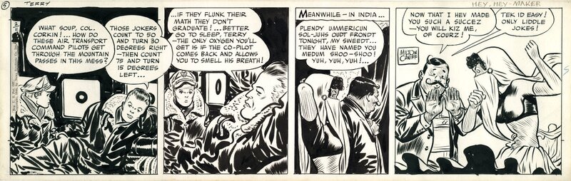Milton Caniff, Terry & The Pirates (daily strip February 11, 1944) - Planche originale