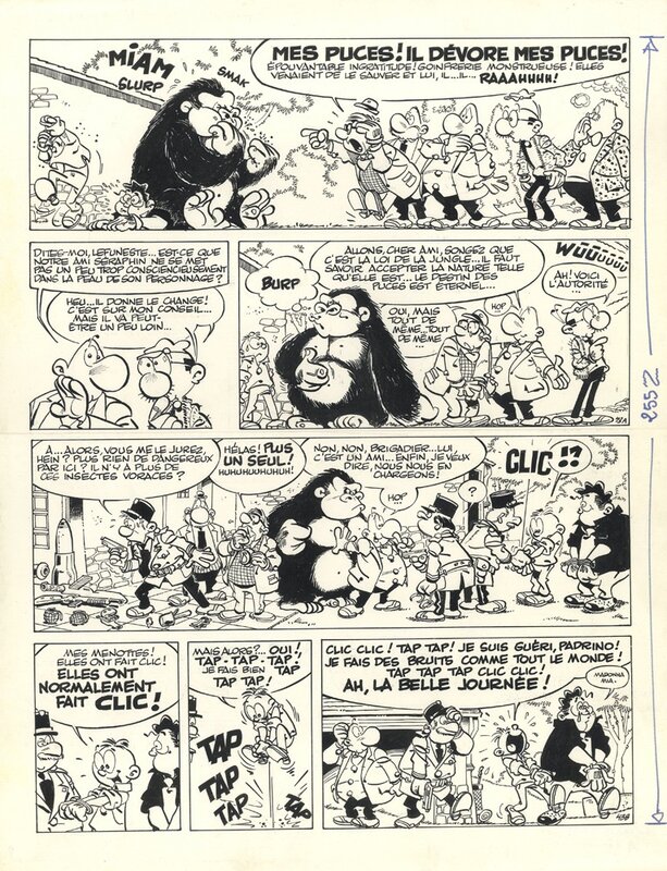 Greg, Planche quadrumane optimiste - achille talon - 1976 - Planche originale