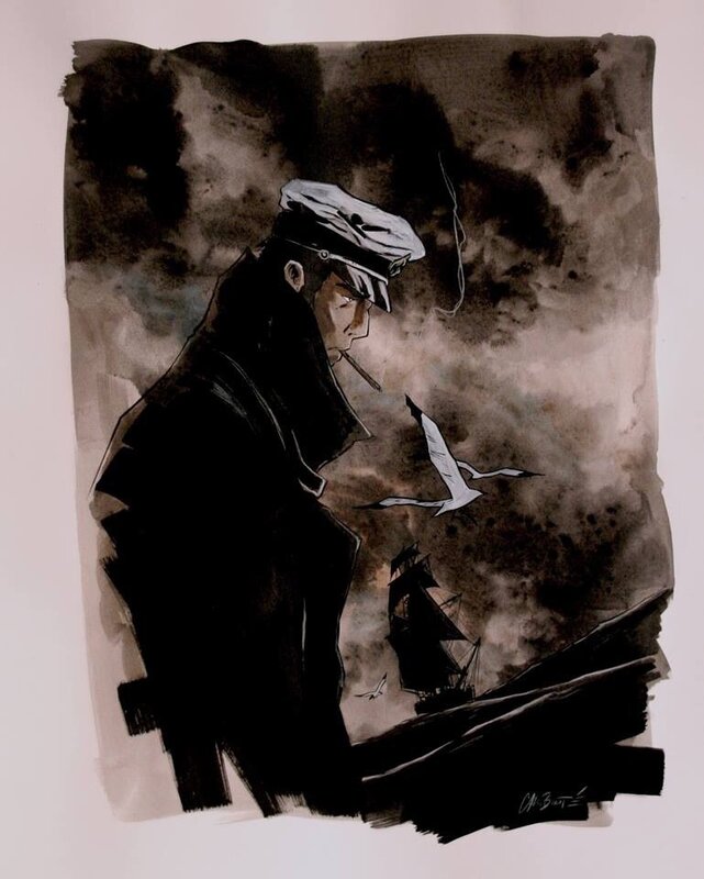 Hommage à corto par Christophe Chabouté - Illustration originale