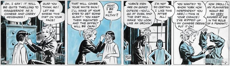 Milton Caniff, Terry & The Pirates (daily strip June 14, 1938) - Planche originale