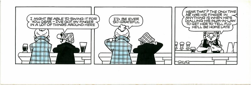 Reg Smythe, Andy Capp dans son environnement naturel - Planche originale