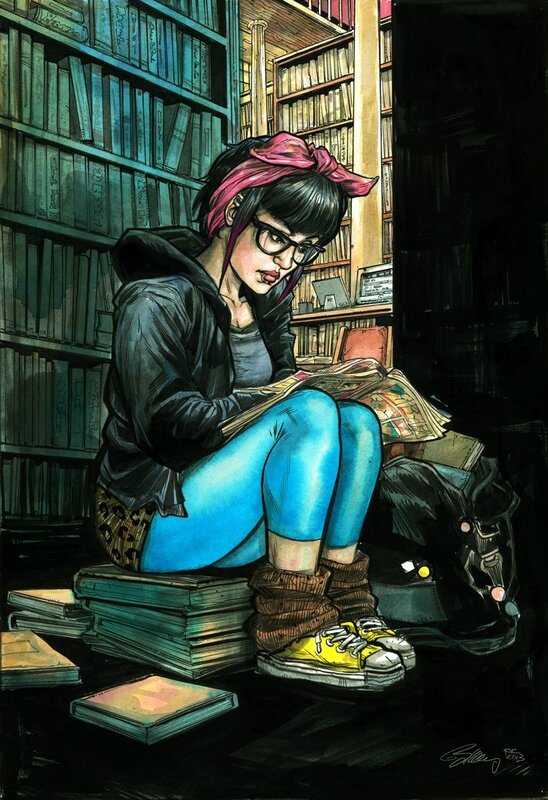 Ryan Kelly, Nancy à la bibliothèque - Comic Strip