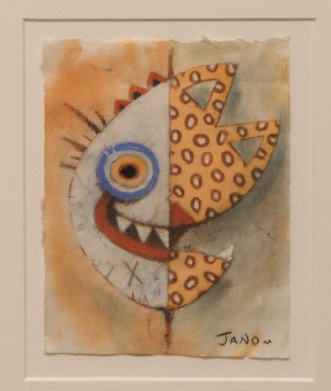 Jano, Masque africain - un chat en suit un autre ... - Illustration originale