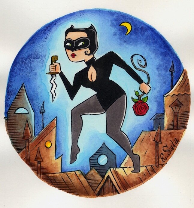 Cat Burglar par Richard Sala - Original Illustration