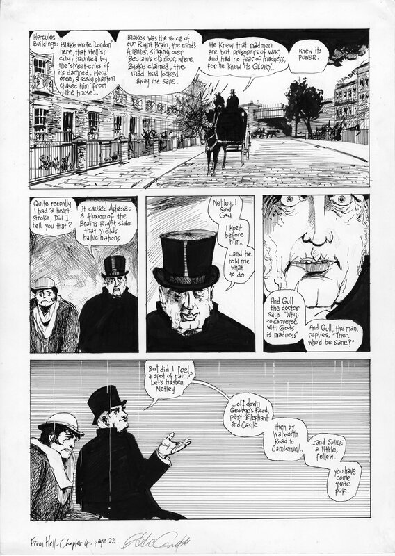 Eddie Campbell, Alan Moore, From Hell Ch. 4, page 22 - Planche originale