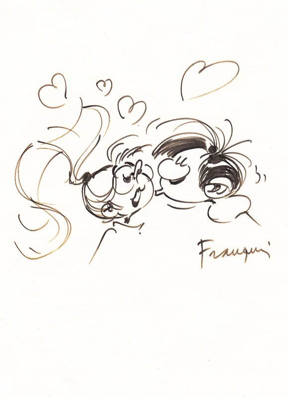 Le baiser par André Franquin - Dédicace