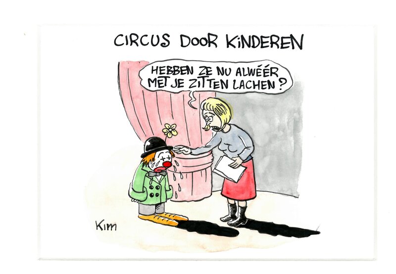 Kim, Circus door kinderen - Original Illustration