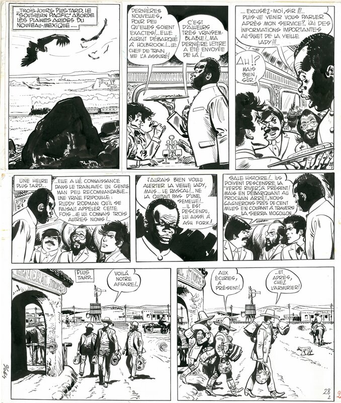 Le Grand Calumet par Jijé, Derib - Planche originale