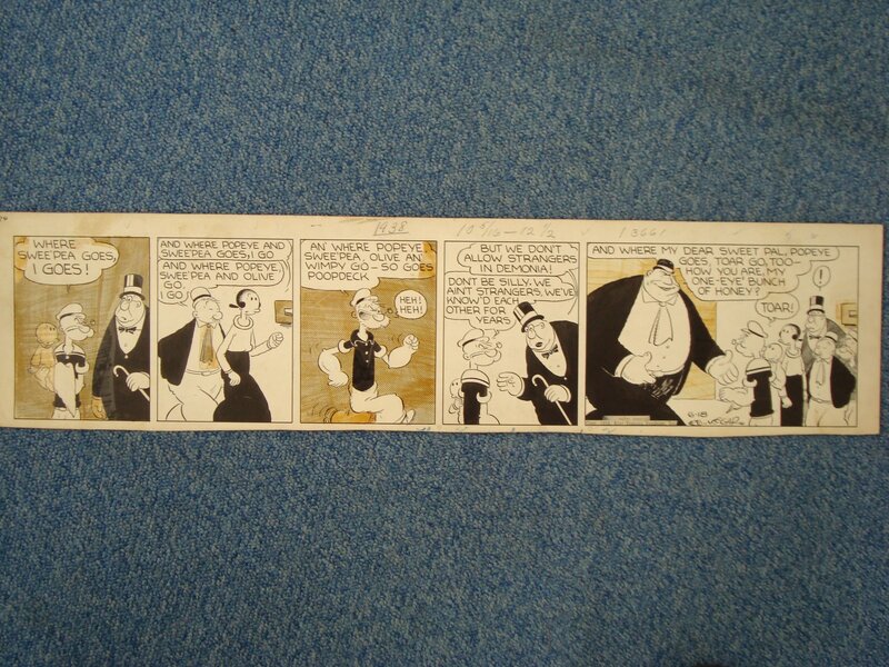 Elzie Crisler Segar, Popeye THIMBLE THEATRE - Planche originale