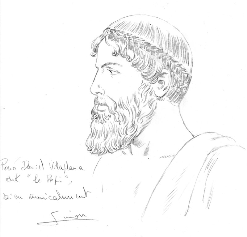 Dédicace C. Simon dans Sparte 1 - Sketch